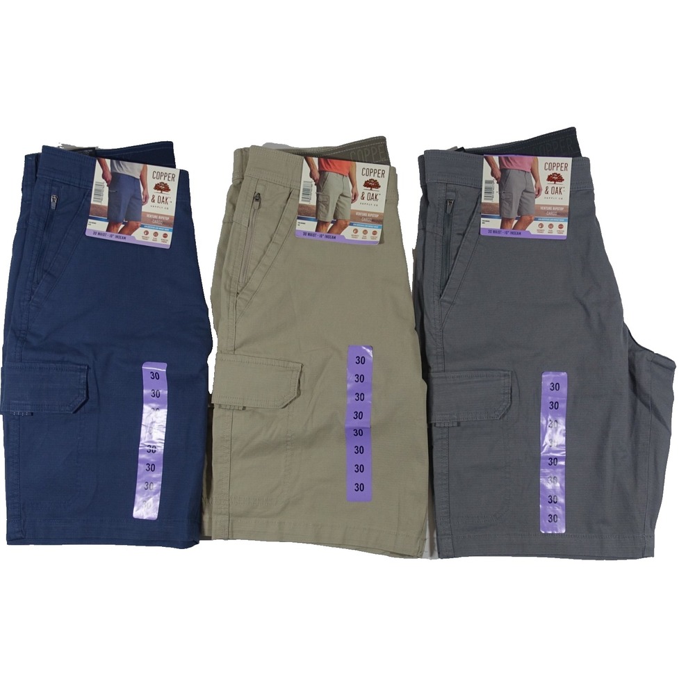 Copper & Oak Venture Ripstop Cargo Shorts Mens 30 Waist 10 Inseam Flex Stretch